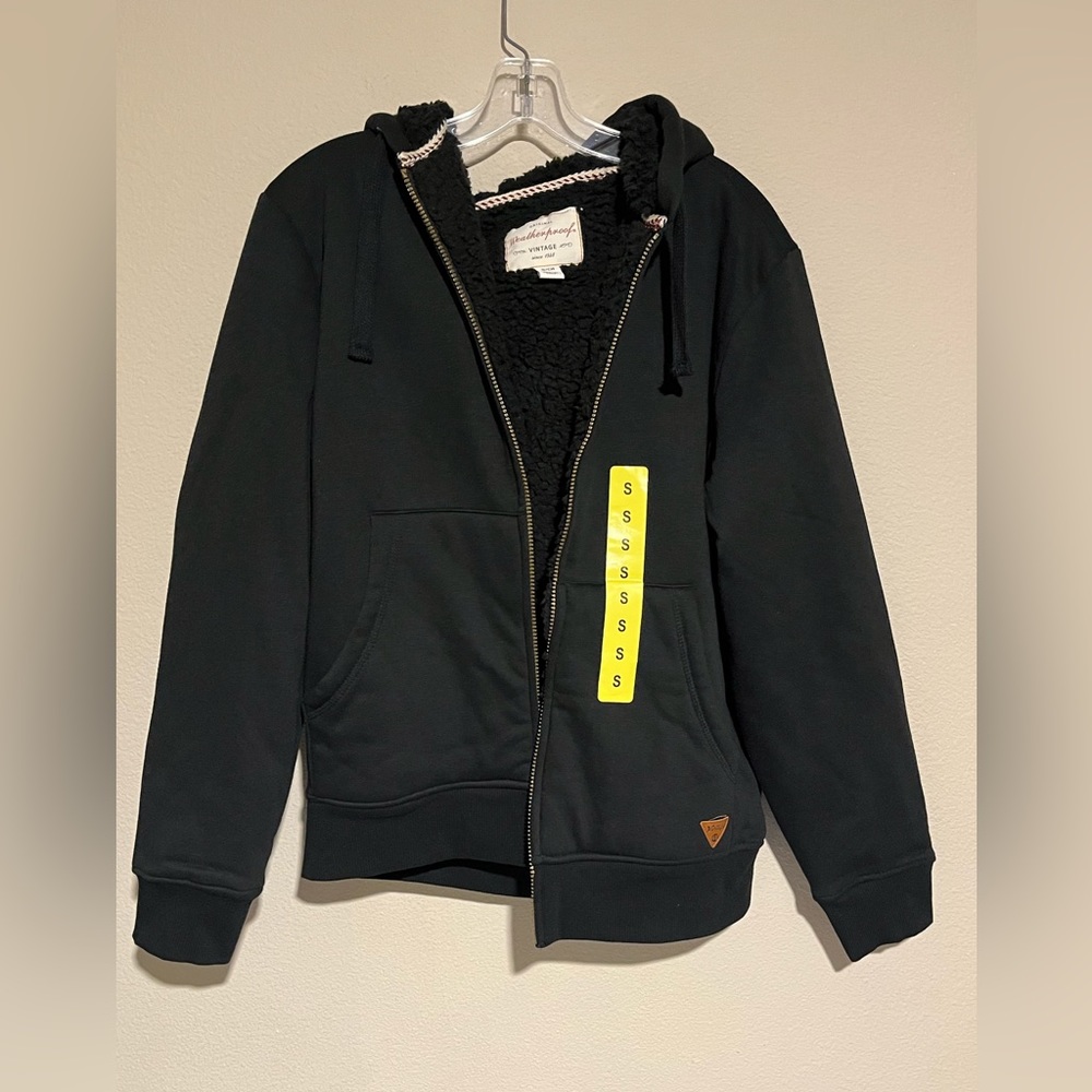 Black Zipper Coat Hoodie Weatherproof